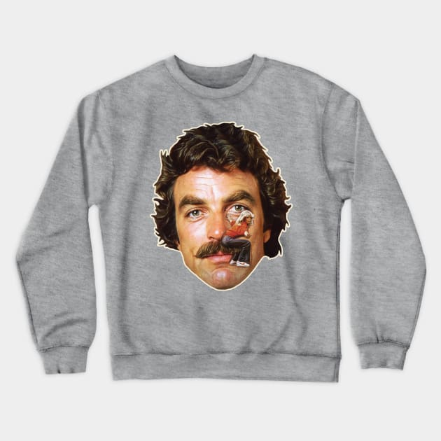 Tom Selleck Mustache Ride Crewneck Sweatshirt by darklordpug